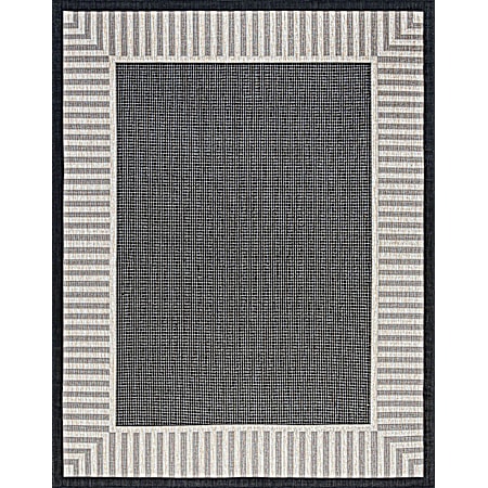 Sierra 5 ft. x 7 ft. Black Boarder Outdoor Rug