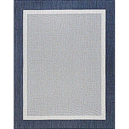 Sierra 5 ft. x 7 ft. Navy Boarder Outdoor Rug