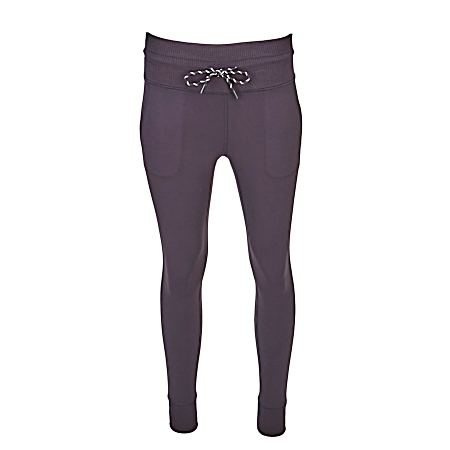 Women's Black Peached Interlock Leggings