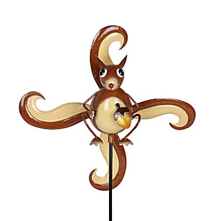 Metal Squirrel Spinner Garden Stake