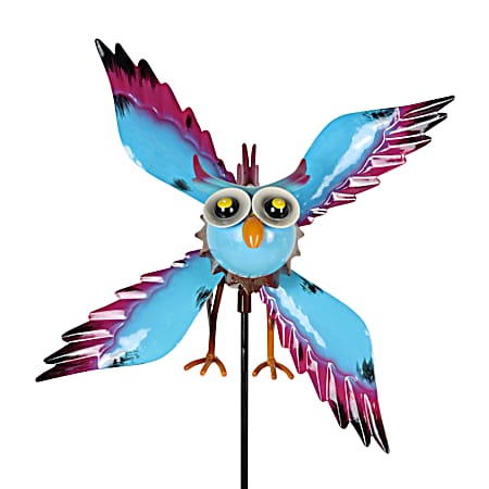 Metal Blue Bird Spinner Garden Stake