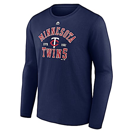 Men's Minnesota Twins Navy High Praise Long Sleeve Shirt