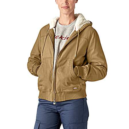 Women's Sherpa Lined Duck Bomber Jacket
