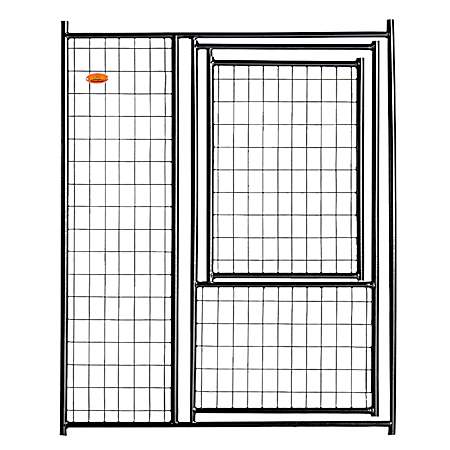 6 ft H x 5 ft W Black Powder-Coated Welded Wire Gate-in-Gate Panel