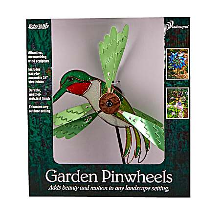 Metal Hummingbird Dual-Motion Pinwheel