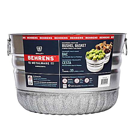 Galvanized Multi-Use Bushel Basket