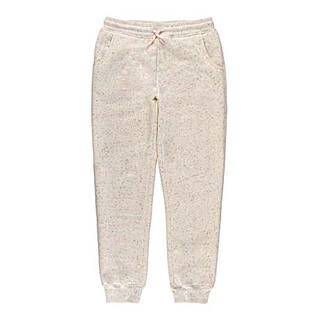 Girls' White Confetti Sherpa Joggers