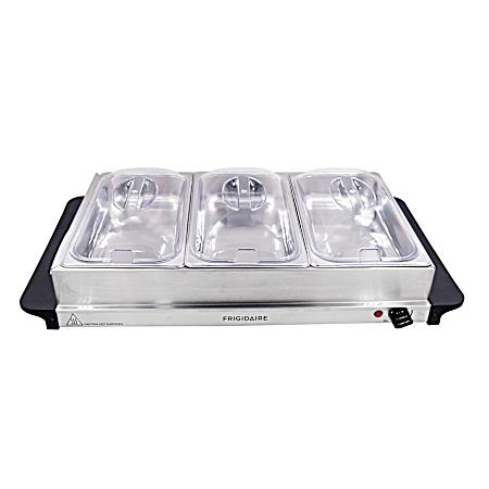 3-Tier Stainless Steel Buffet Server/Food Warmer with Warming Tray