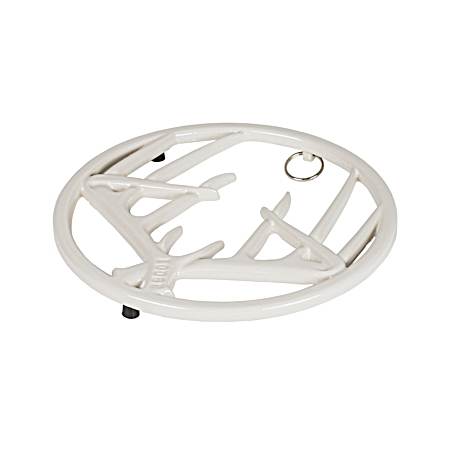 8 in Biscotti Enameled Cast Iron Antler Trivet
