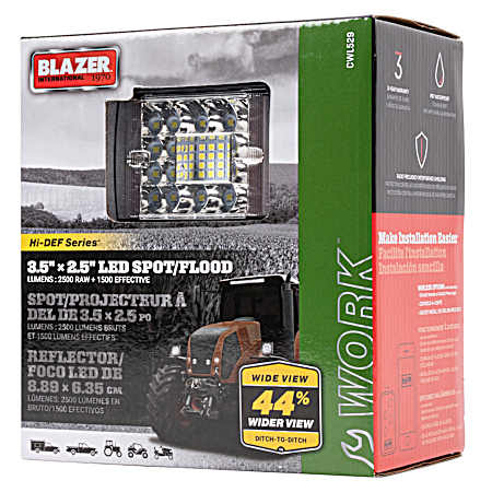 3-1/2 in x 2-1/2 in LED Wide View Work Light
