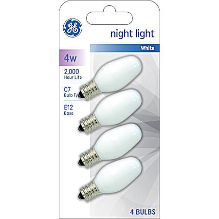 4w C7 White Night Light Bulbs - 4 Pk