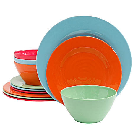 12 pc Brist Melamine Dinnerware Set