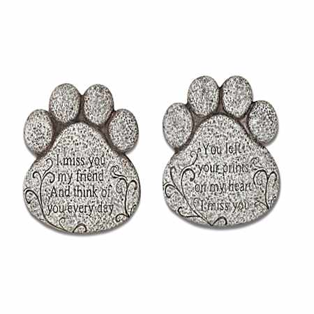 Paw Print Memorial Stepping Stone - Assorted