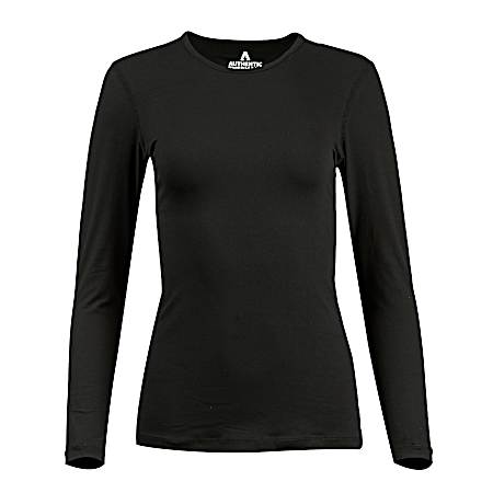 Women's Black Midweight Long Sleeve Shirt