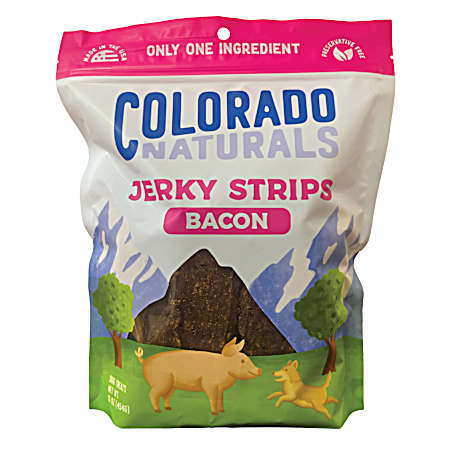 16 oz Bacon Jerky Strips Dog Treats