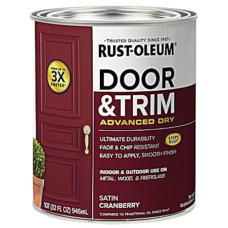 1 qt. Satin Cranberry Interior/Exterior Door & Trim Paint