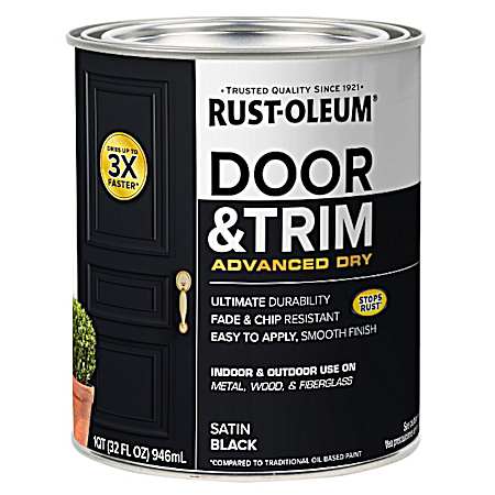 1 qt. Satin Black Interior/Exterior Door & Trim Paint