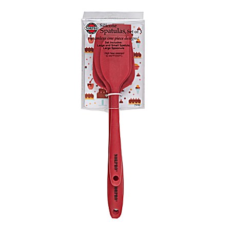 Red Silicone Spatulas - Set of 3