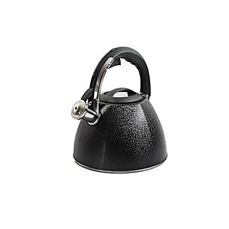 Barnette Black 3 Qt Tea Kettle - Icy Black - 6 Sides Shape - Zinc Alloy Handle - SS