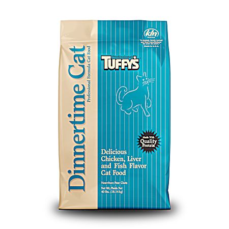 Professional Dinnertime Dry Chicken, Liver and Fish Flavor Cat Food 40 lbs.