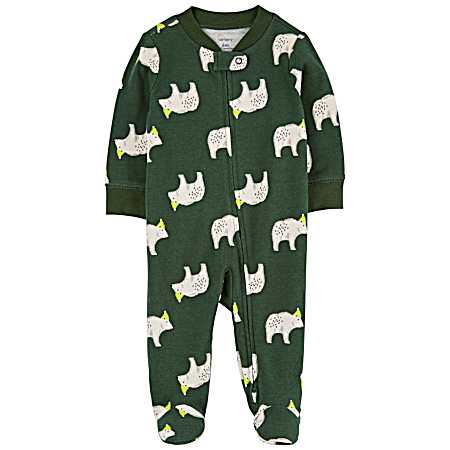 Infant Green Polar Bear Sleep-N-Play