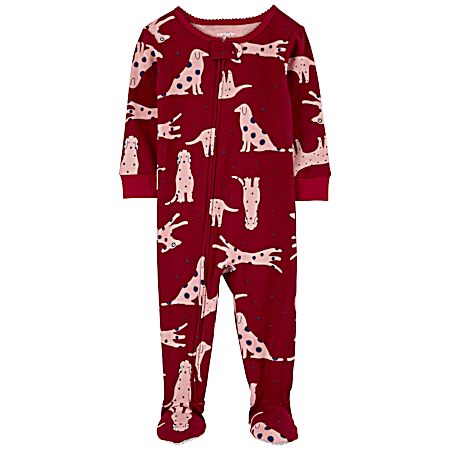 Infant Girls' Burgundy Dog Sleep-N-Play