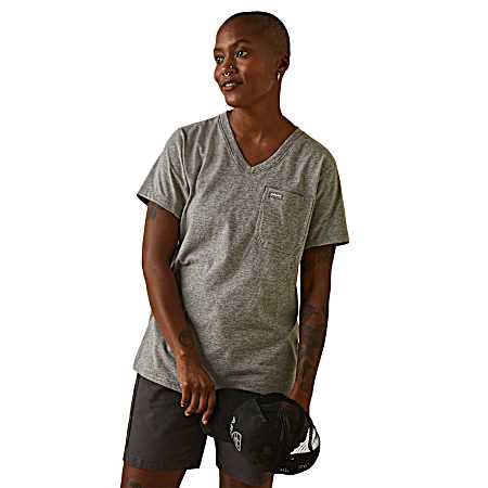 Women's Heather Grey Workman Short Sleeve Shirt
