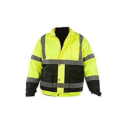 Men's Yellow Quilt Lined Rip Stop Bomber Jacket