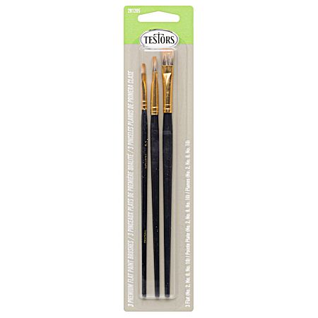 3 Pc Premium Flat Brush Assortment