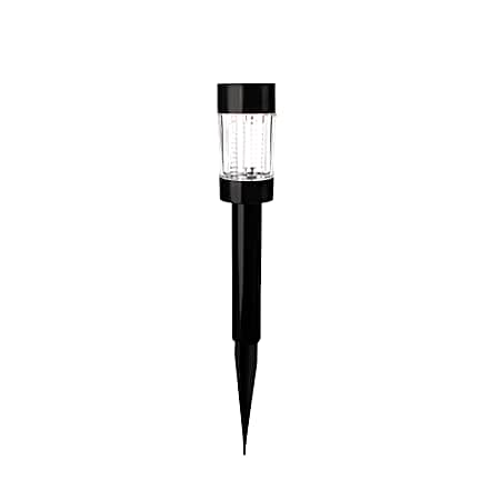 Solar Black Plastic LED Stake Light Ribbed Glass Lens