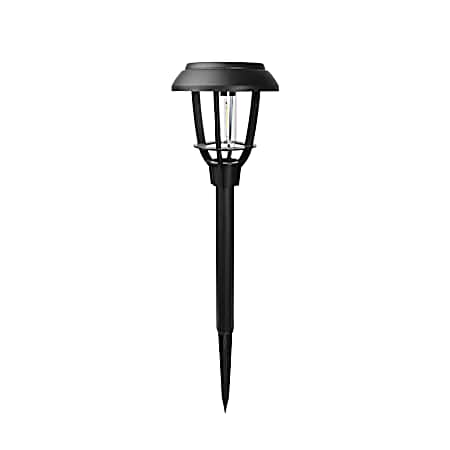 Solar Black Plastic LED Stake Light w/Filament