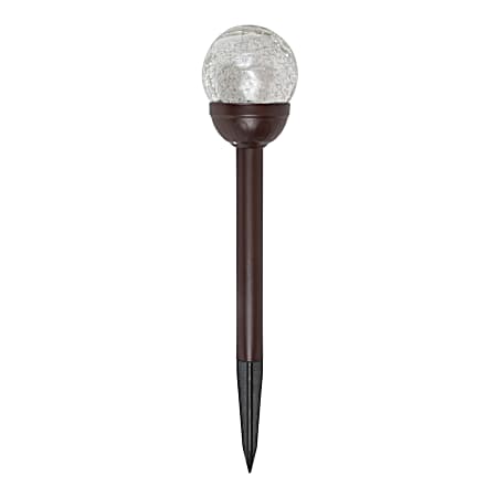 Solar Bronze Color Change Glass LED Crackle Ball Stake Light