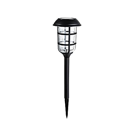 Solar Black Plastic & Bubble Glass Lens LED Stake Light