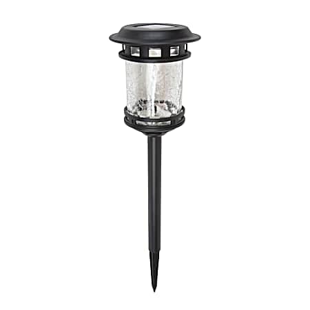 Solar Black Crackle Glass LED Stake Light