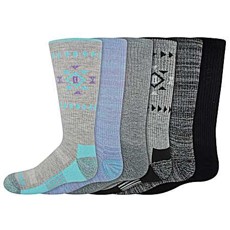 Girl's Dri-Tech Crew Socks - 6 Pk