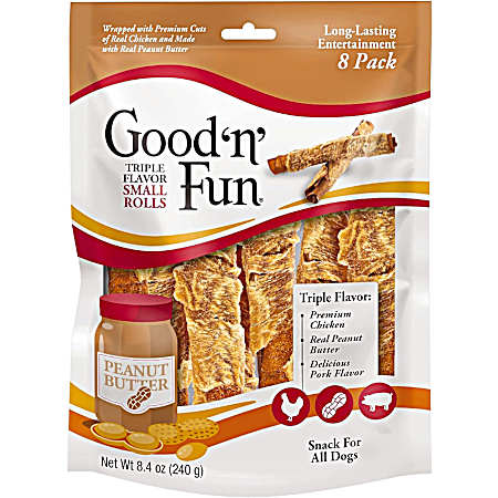 Triple Flavor Peanut Butter Rolls for Dogs