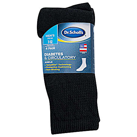 Men's Diabetes & Circulatory Crew Socks - 4 Pk