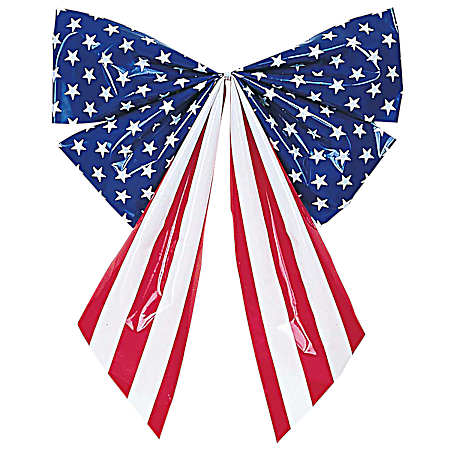 14 in. x 18 in. Plastic Stars & Stripes Bow