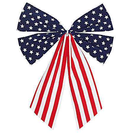 14 in. x 18 in. Flocked Stars & Stripes Bow