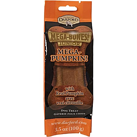 3.5 oz Mega Bones Junior Mega Pumpkin Dog Treat