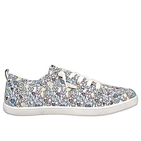 Women's Multi B Cute Knitting Heart Dogs Lace-Up Shoes