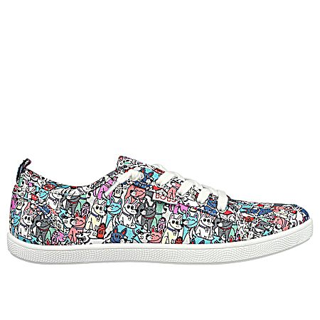 Women's Multi B Cute Friends Fur Ever Dogs Lace-Up Shoes