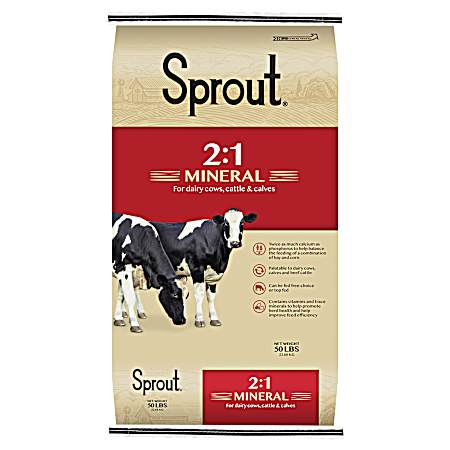 2/1 Mineral & Vitamin Supplement for Dairy Cows, Cattle & Calves - 50 lb