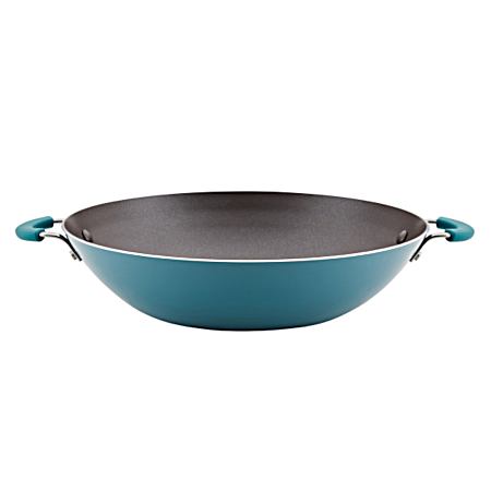 14 in. Agave Blue Cook + Create Nonstick Wok