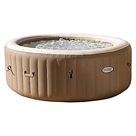 4 Person Sahara Tan Round Bubble Spa Set