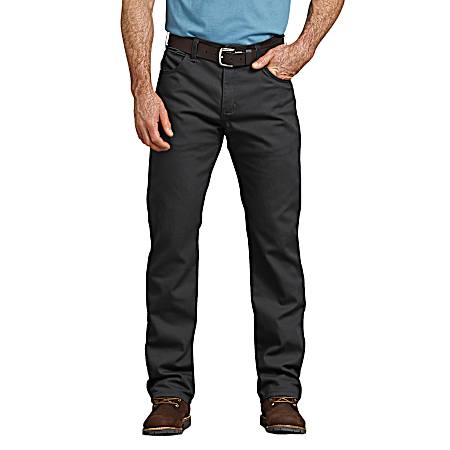 Men's Flex Stonewashed Black Regular Fit Duck Pants