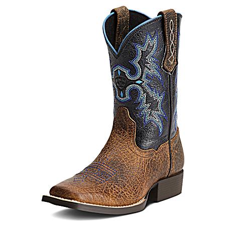 Kids' Earth Black Tombstone Western Boots