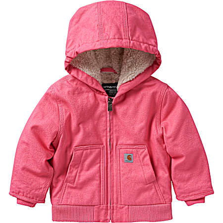 Toddler Girl's Pink Lemonade Canvas Insulated Hooded Active Jacket