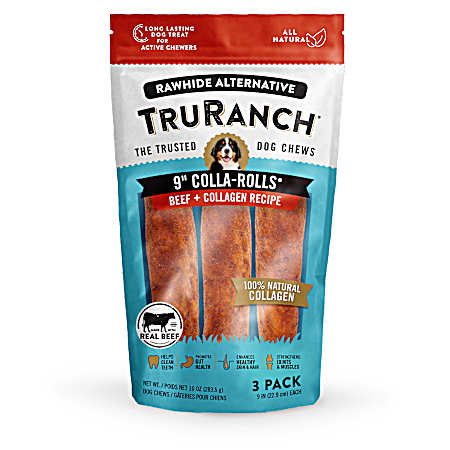 Colla-Rolls Beef + Collagen Recipe Rawhide Alternative Dog Chews