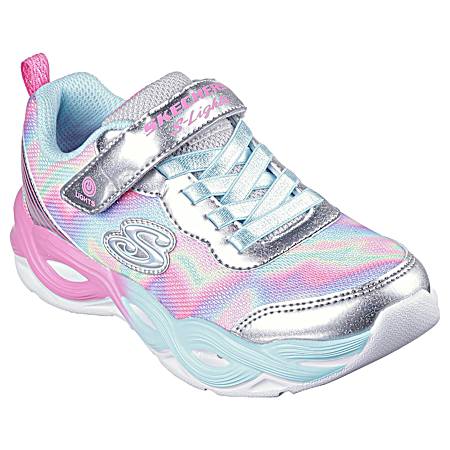 Girls' Silver Multi S Lights Twisty Glow Shoes